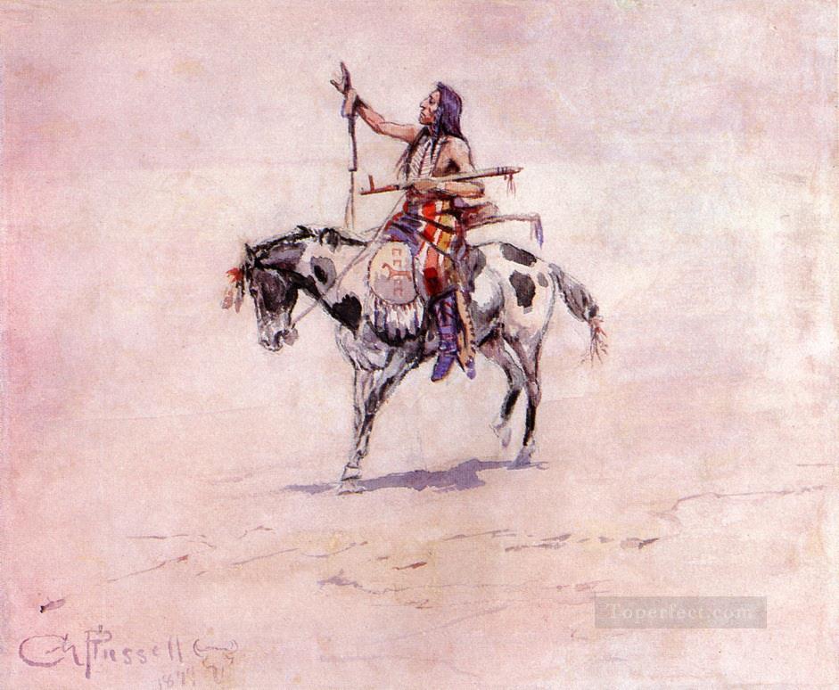 peace 1899 Charles Marion Russell American Indians Oil Paintings